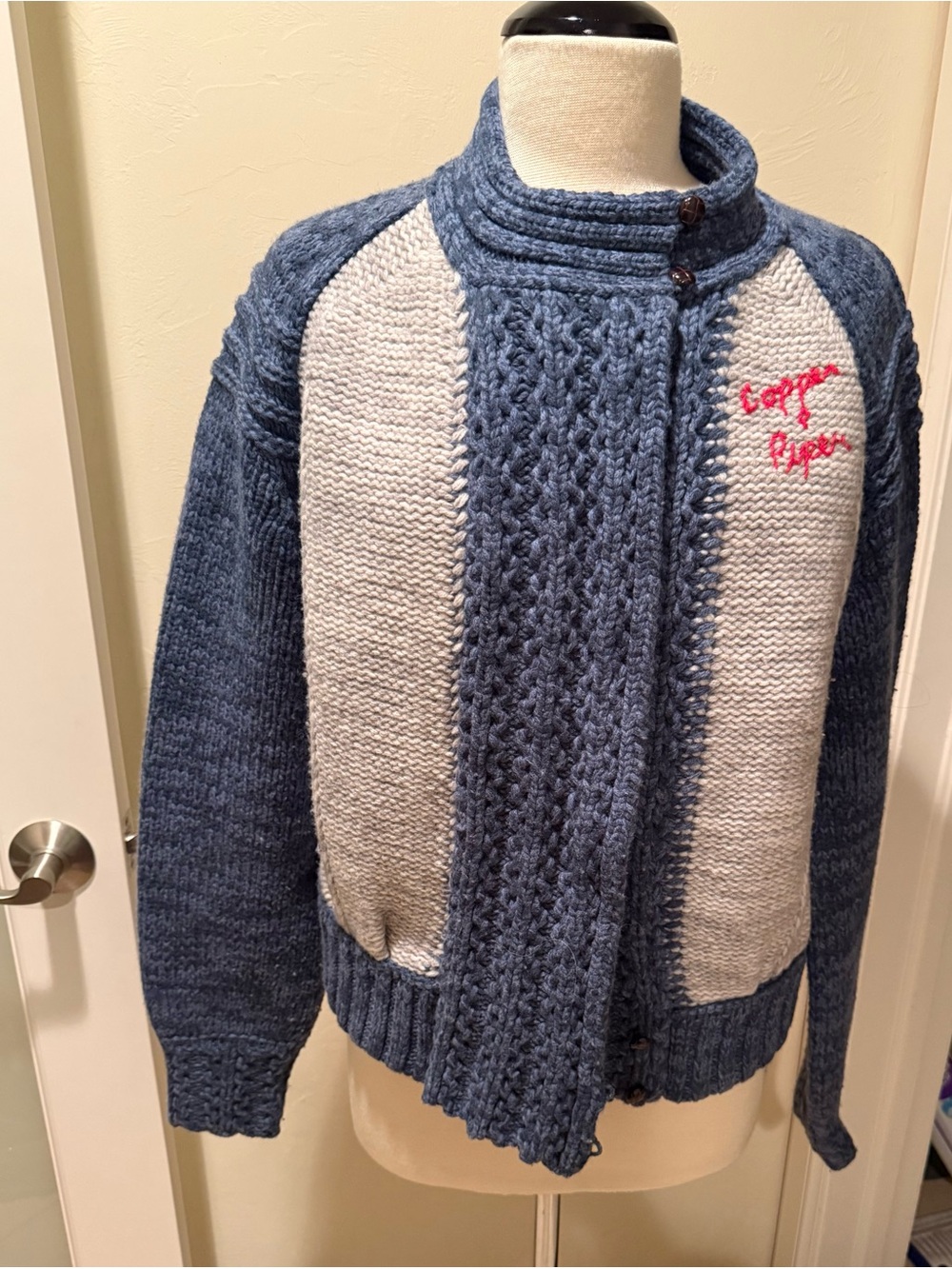 FREE PEOPLE We The Free Highland Blue Gray Cardi *Sample Piece- No Tags*